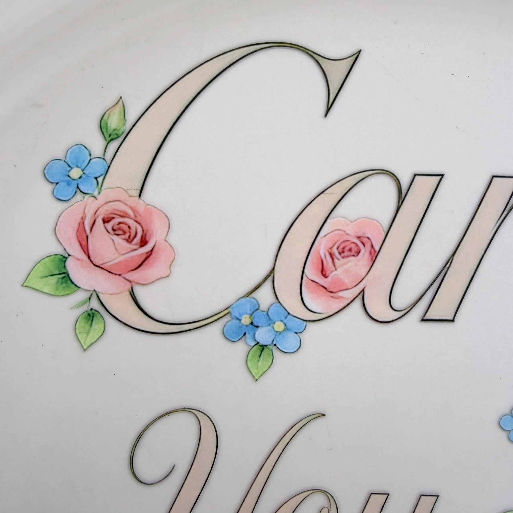 C•rtier You Stay Large Upcycled Vintage Fine China 10"x15" Art Plate Home Accesory