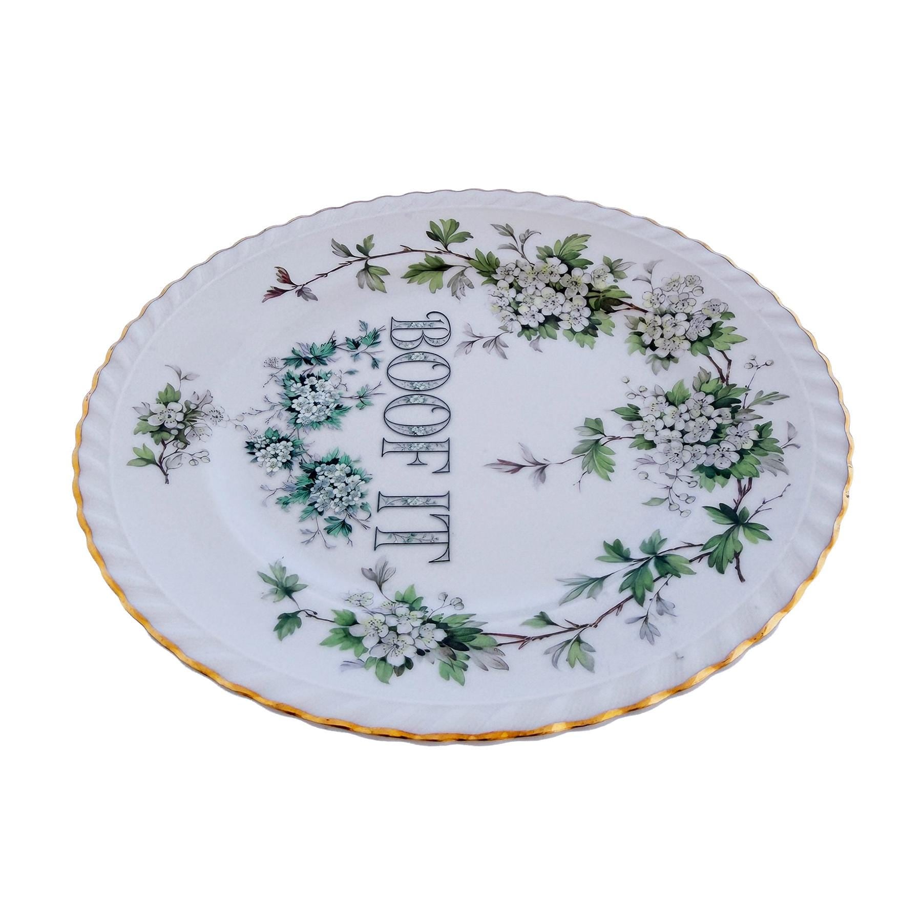 Customized Vintage Hawthorne Plate: "BOOF IT" Wall Art Catch-All Accessory