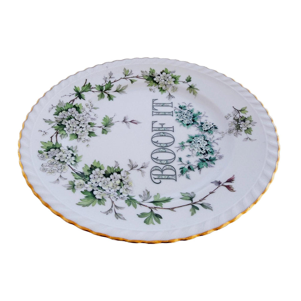 Customized Vintage Hawthorne Plate: "BOOF IT" Wall Art Catch-All Accessory