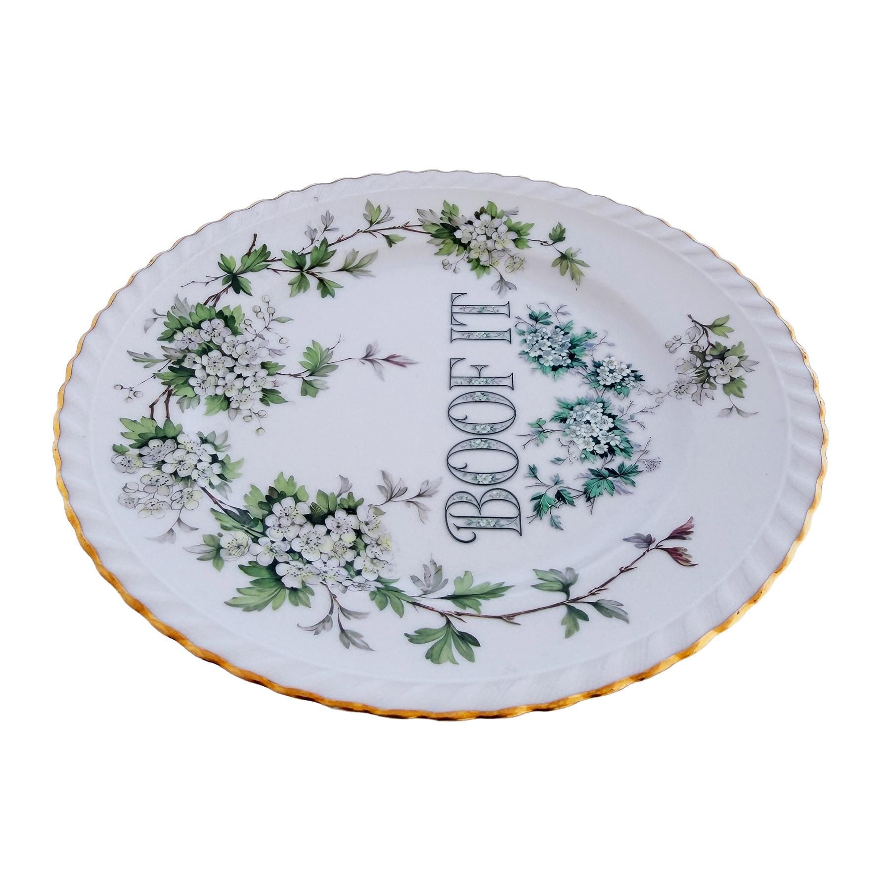 Customized Vintage Hawthorne Plate: "BOOF IT" Wall Art Catch-All Accessory