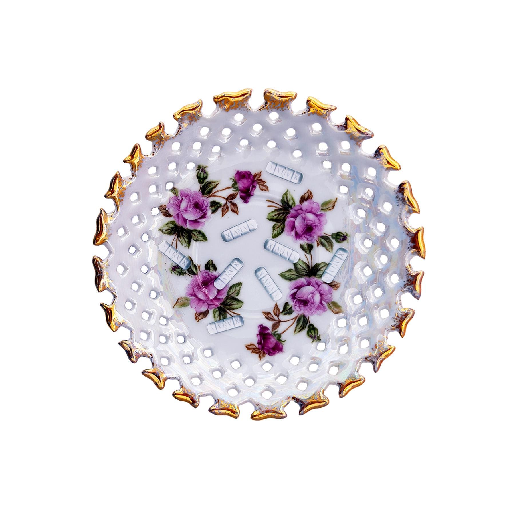 Xanny Bowl Customized Upcycled Reticulated Iridescent Porcelain Bowl 6" Unique Home accessory Catchall