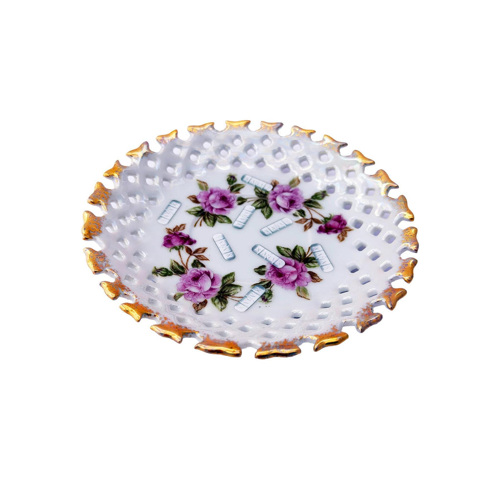 Xanny Bowl Customized Upcycled Reticulated Iridescent Porcelain Bowl 6" Unique Home accessory Catchall