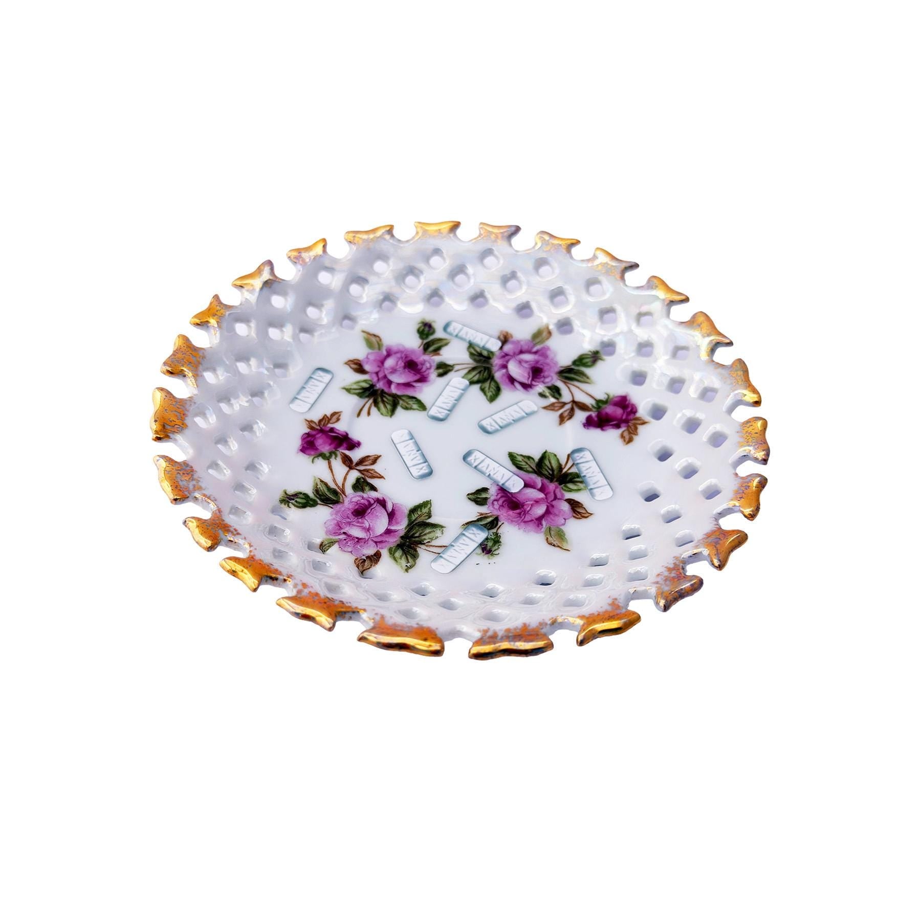Xanny Bowl Customized Upcycled Reticulated Iridescent Porcelain Bowl 6" Unique Home accessory Catchall