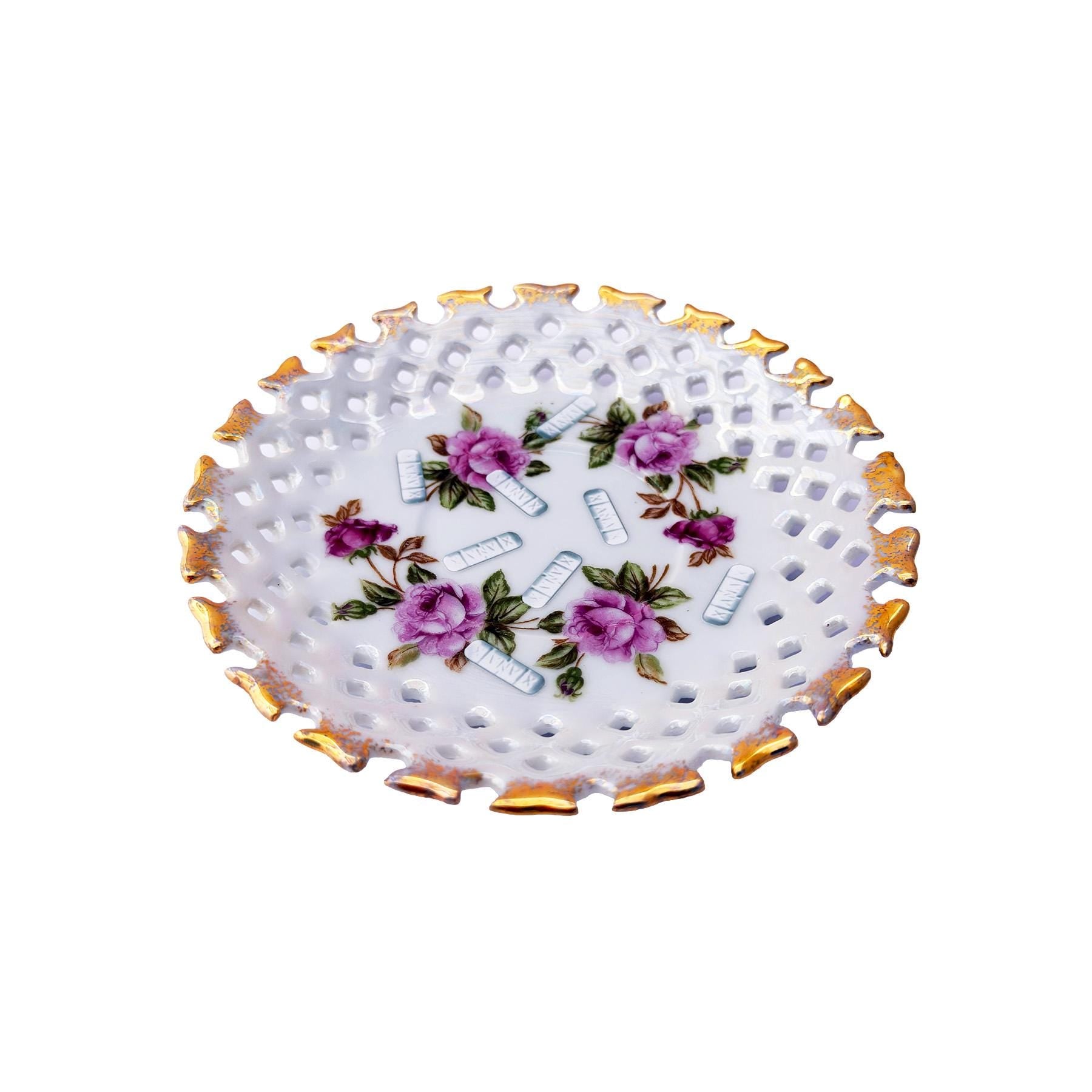 Xanny Bowl Customized Upcycled Reticulated Iridescent Porcelain Bowl 6" Unique Home accessory Catchall