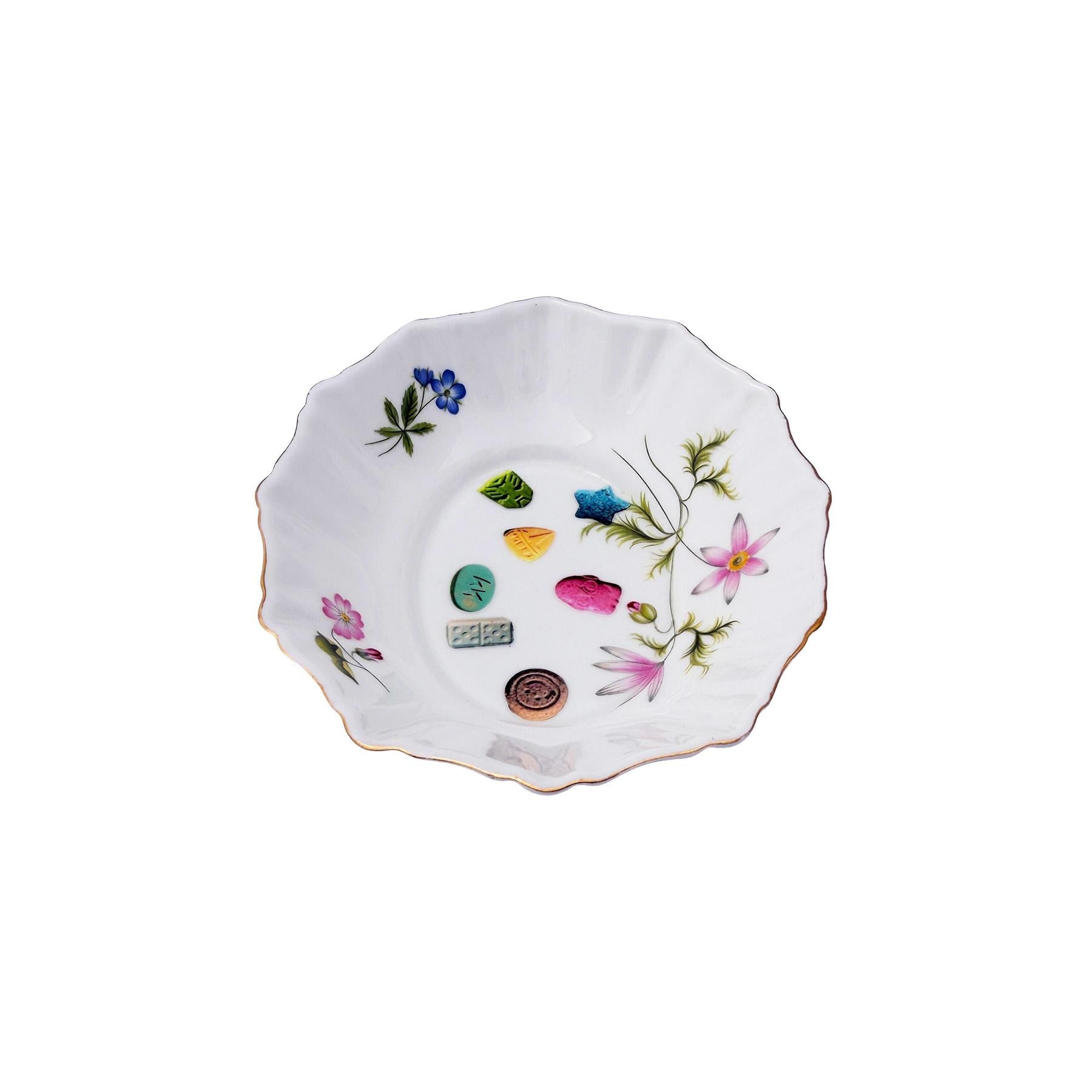 The Party Mix Bowl Upcycled Richmond Bone China Small Dish 5.5"x4.5" Home Catchall Accessory