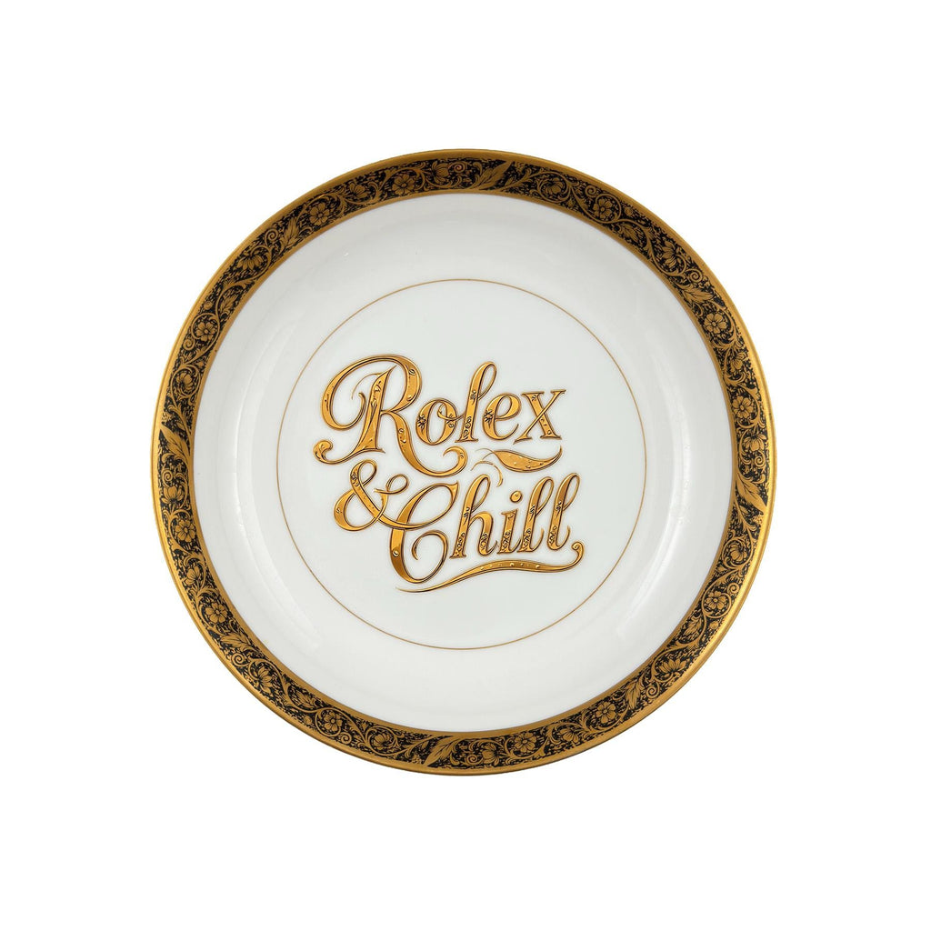 Vintage Bristol Fine China Bowl: "R•lex & Chill" Display Dish