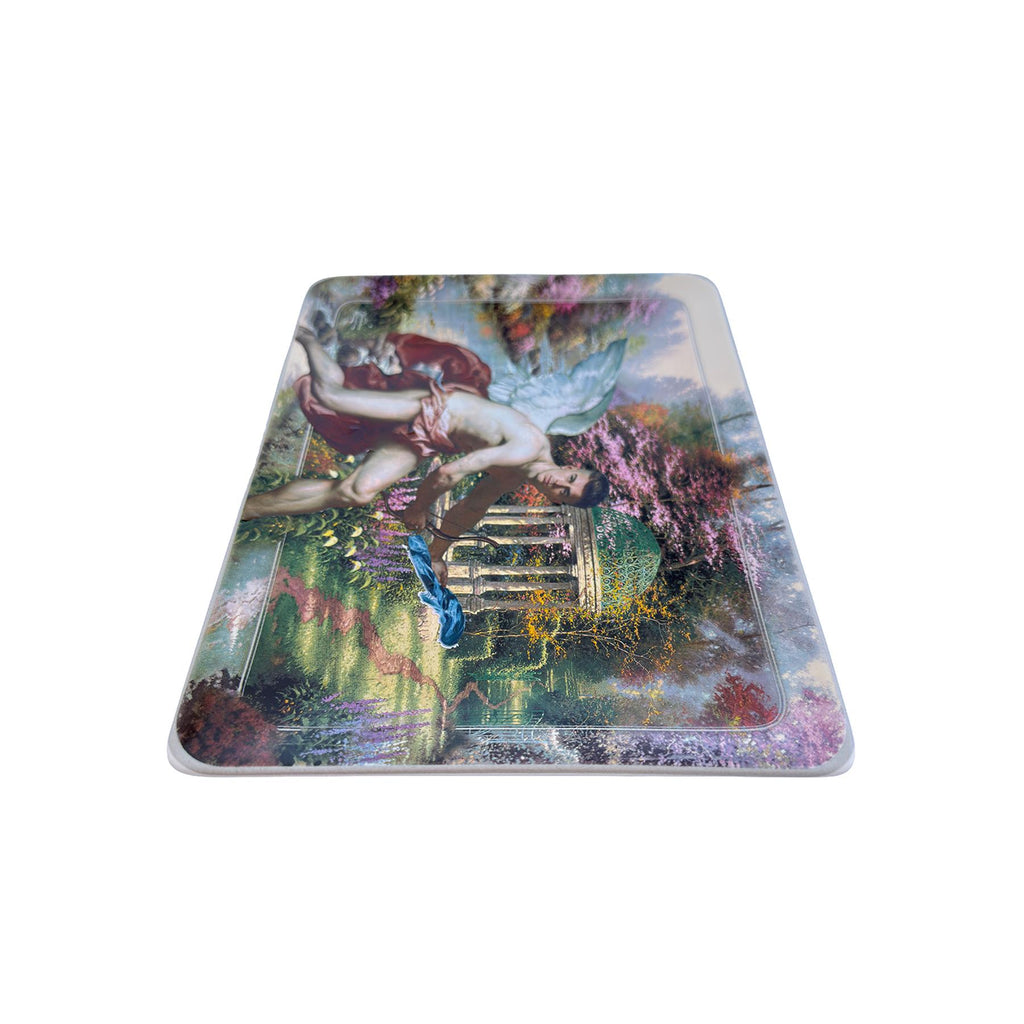 Altered Art Collector's Plate: Queer Cupid Collage on Thomas Kinkade China 8"x6"