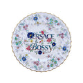 V•rsace & Bossy Upcycled Vintage Fine Bone China Plate 10.5" Art Display Home Accessory