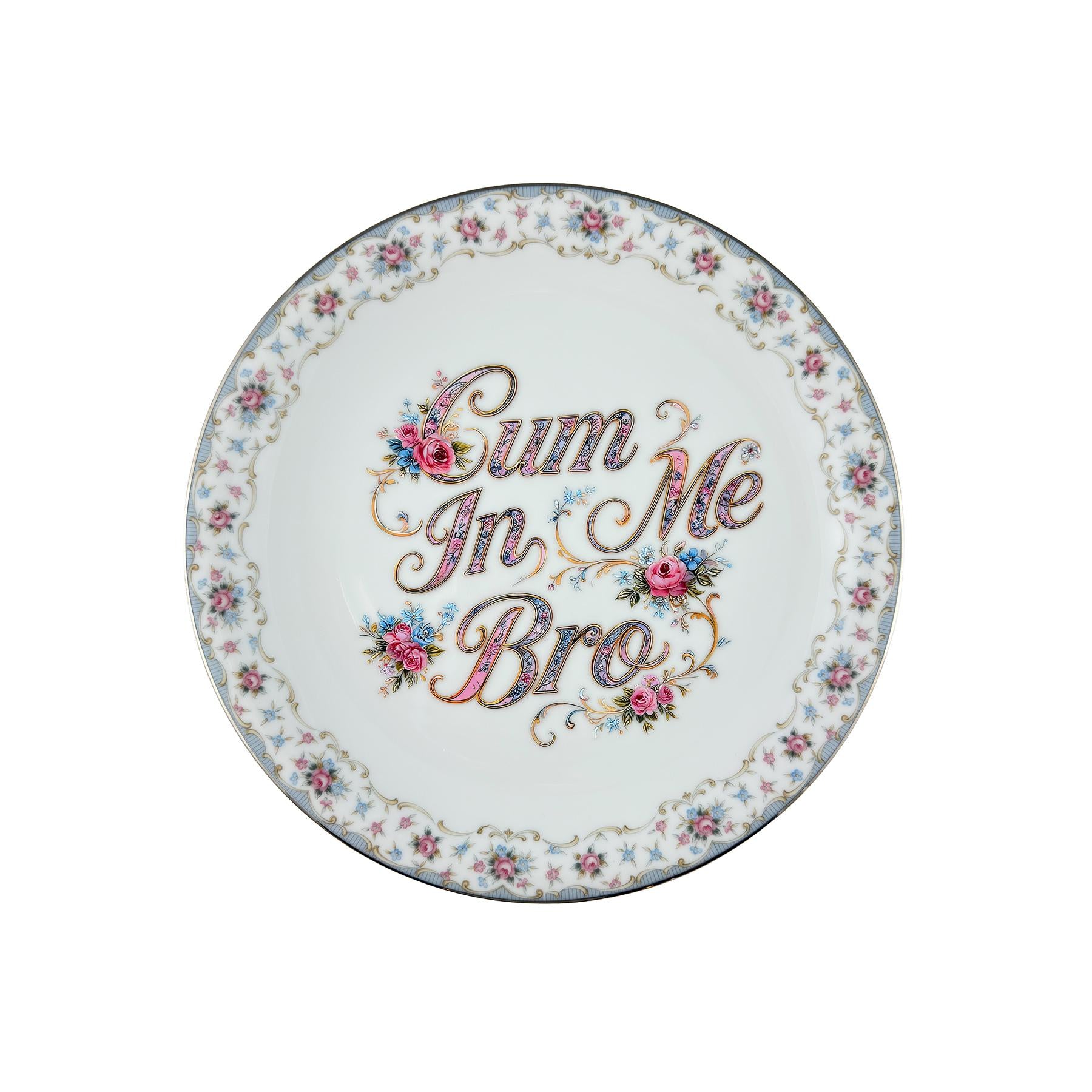 Cum In Me Bro Vintage Noritake Bloomfield 6042 Art Plate One-of-a-Kind Trophy Husband Decor