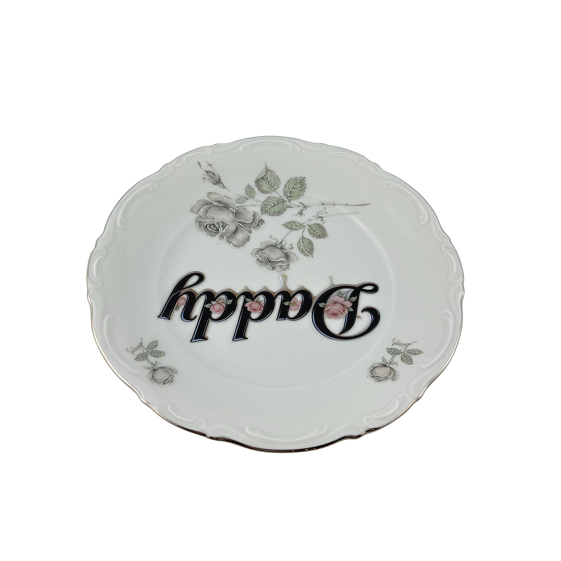 Daddy Vintage China Art Plate Funny Gay Home Decor Gift For Daddy Trophy Husband 7.5"