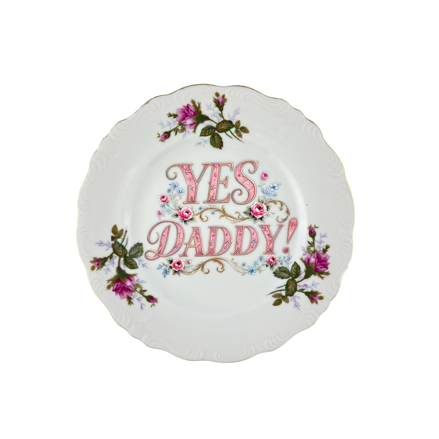 Yes Daddy Vintage China Art Plate 8" Round