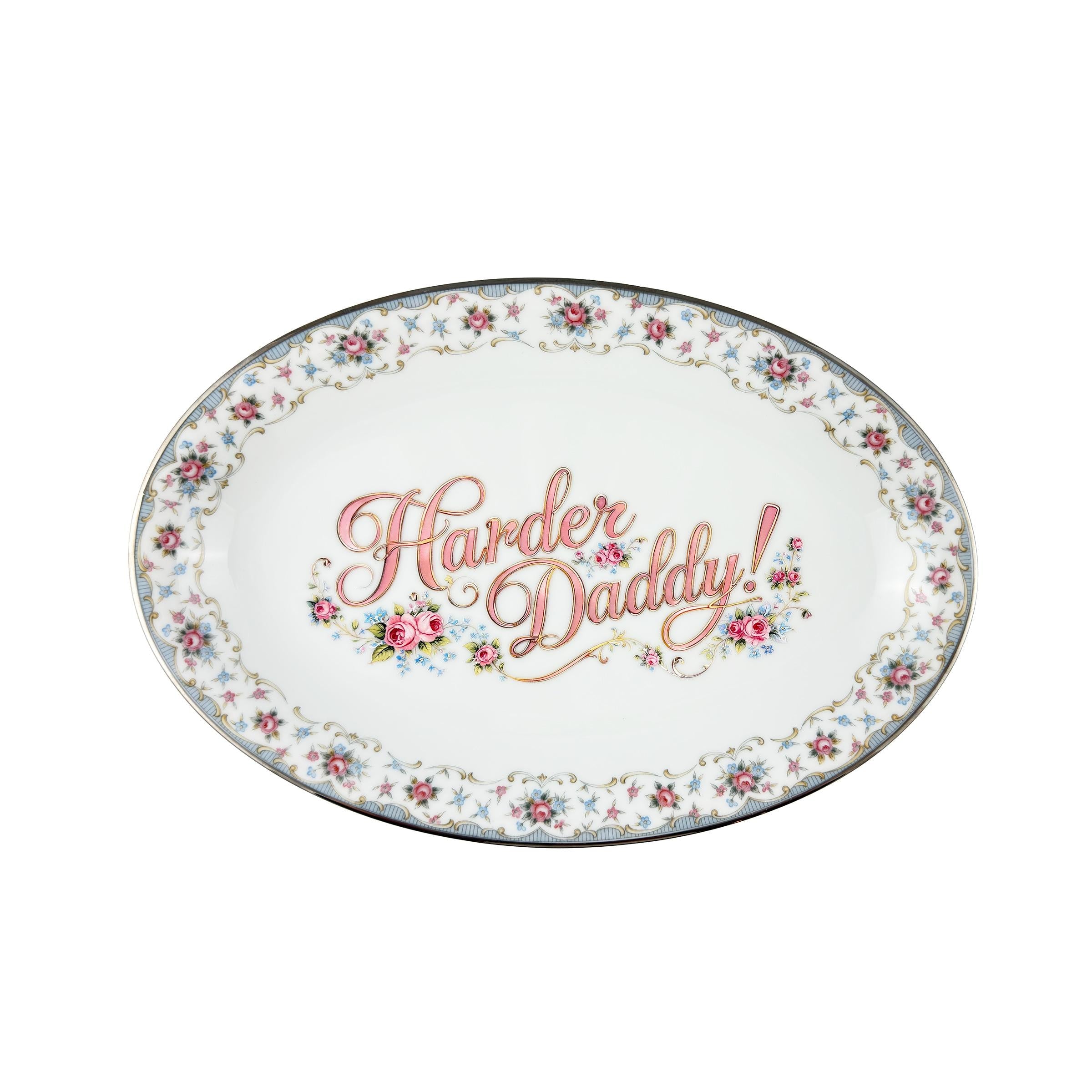 Harder Daddy Vintage China Platter by Trophy Husband 12"x8"