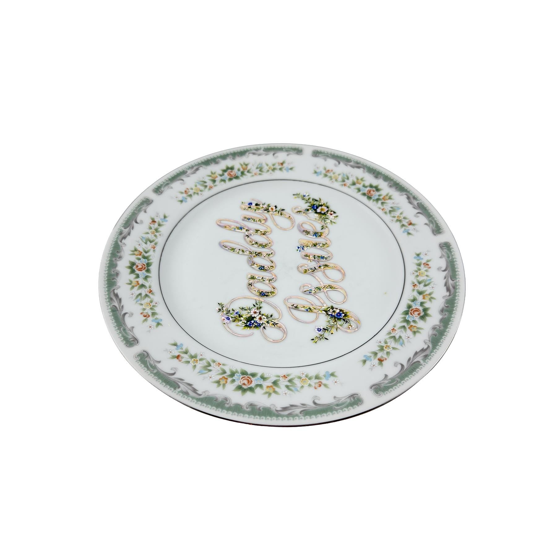 Daddy Issues Vintage China Plate Wall Home Decor One Of A Kind Art Plate Floral China Plate 10"