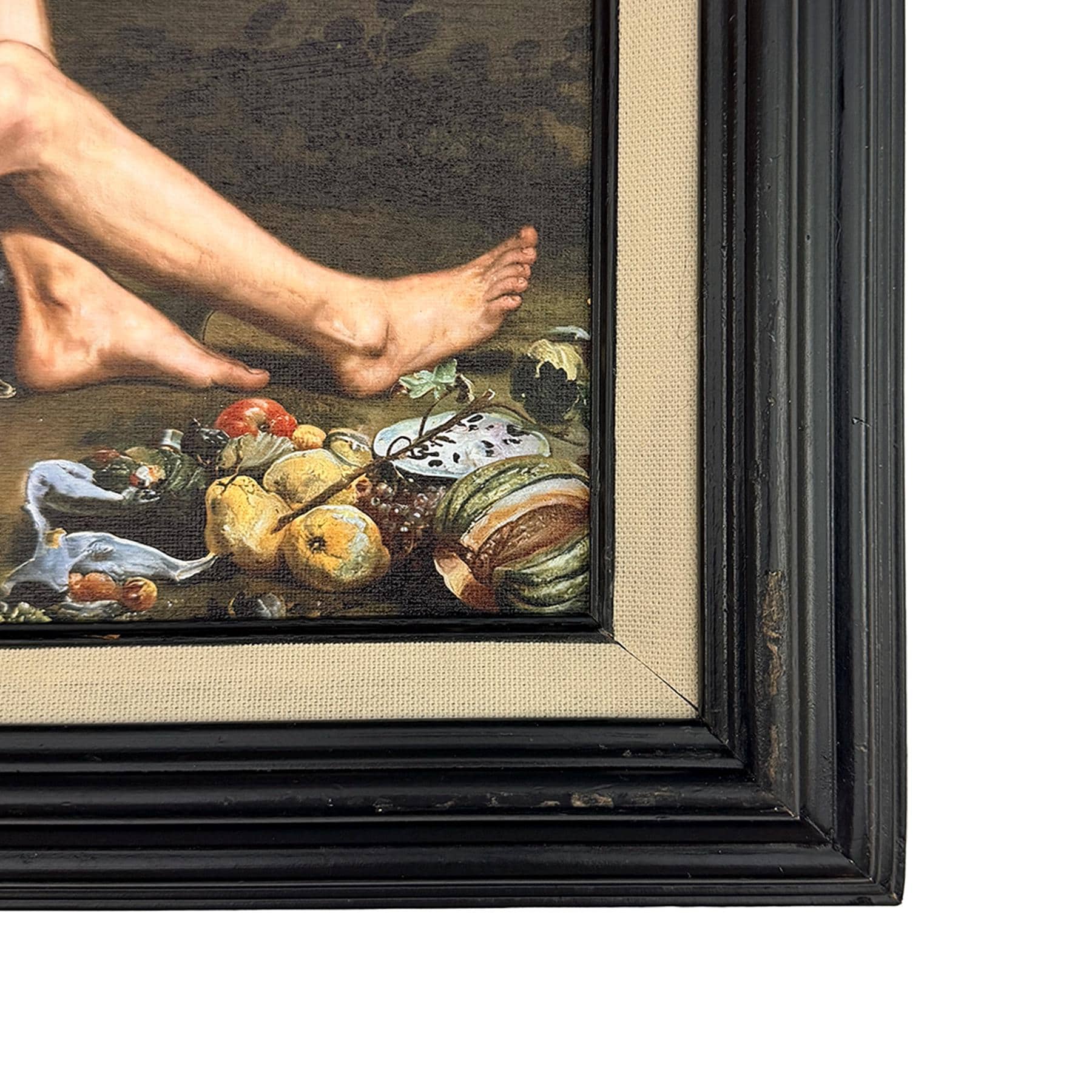 Classical Male Nude Portrait in Vintage Frame UV Printed Canvas Board Art Dutch Master Inspired Still Life One-of-a-Kind Wall Art