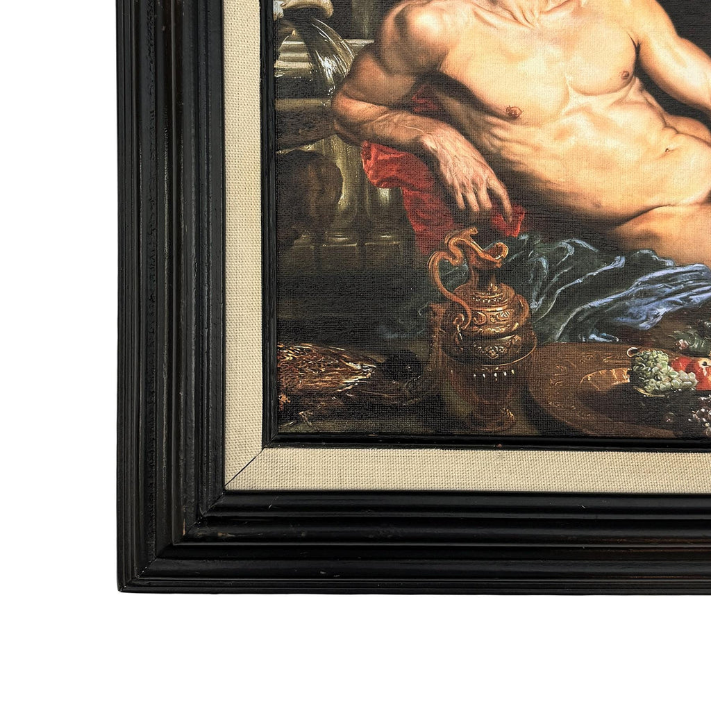 Classical Male Nude Portrait in Vintage Frame UV Printed Canvas Board Art Dutch Master Inspired Still Life One-of-a-Kind Wall Art