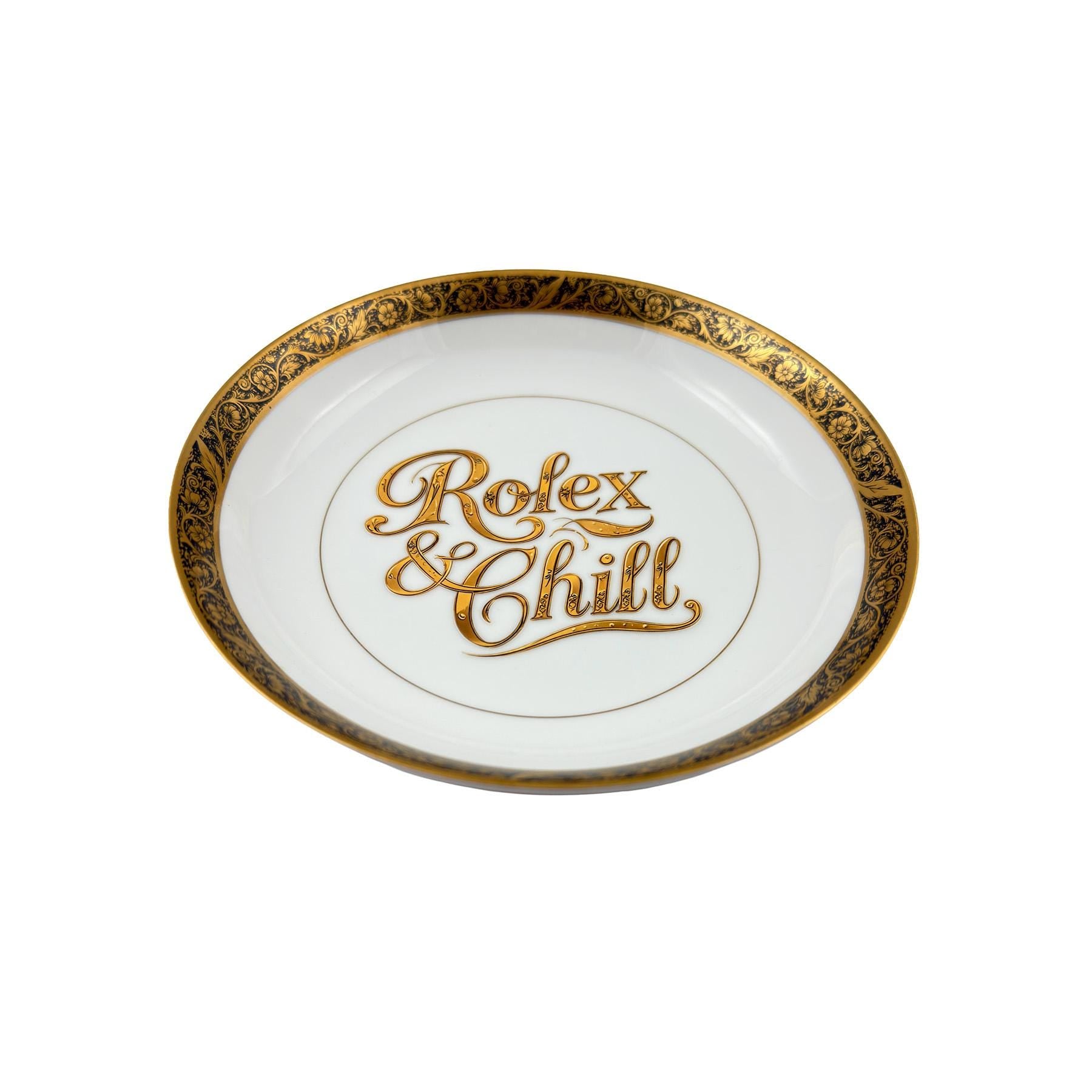 Vintage Bristol Fine China Bowl: "R•lex & Chill" Display Dish