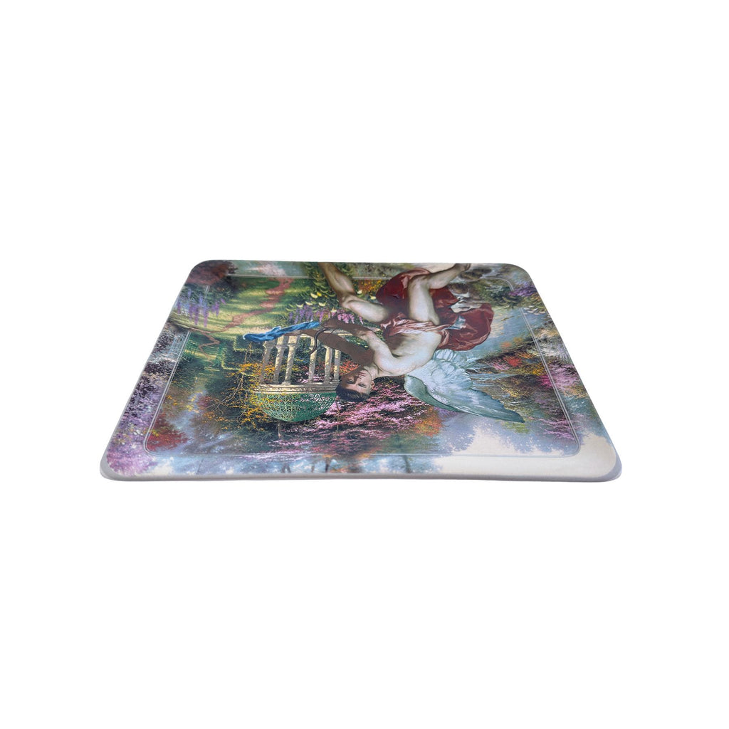 Altered Art Collector's Plate: Queer Cupid Collage on Thomas Kinkade China 8"x6"