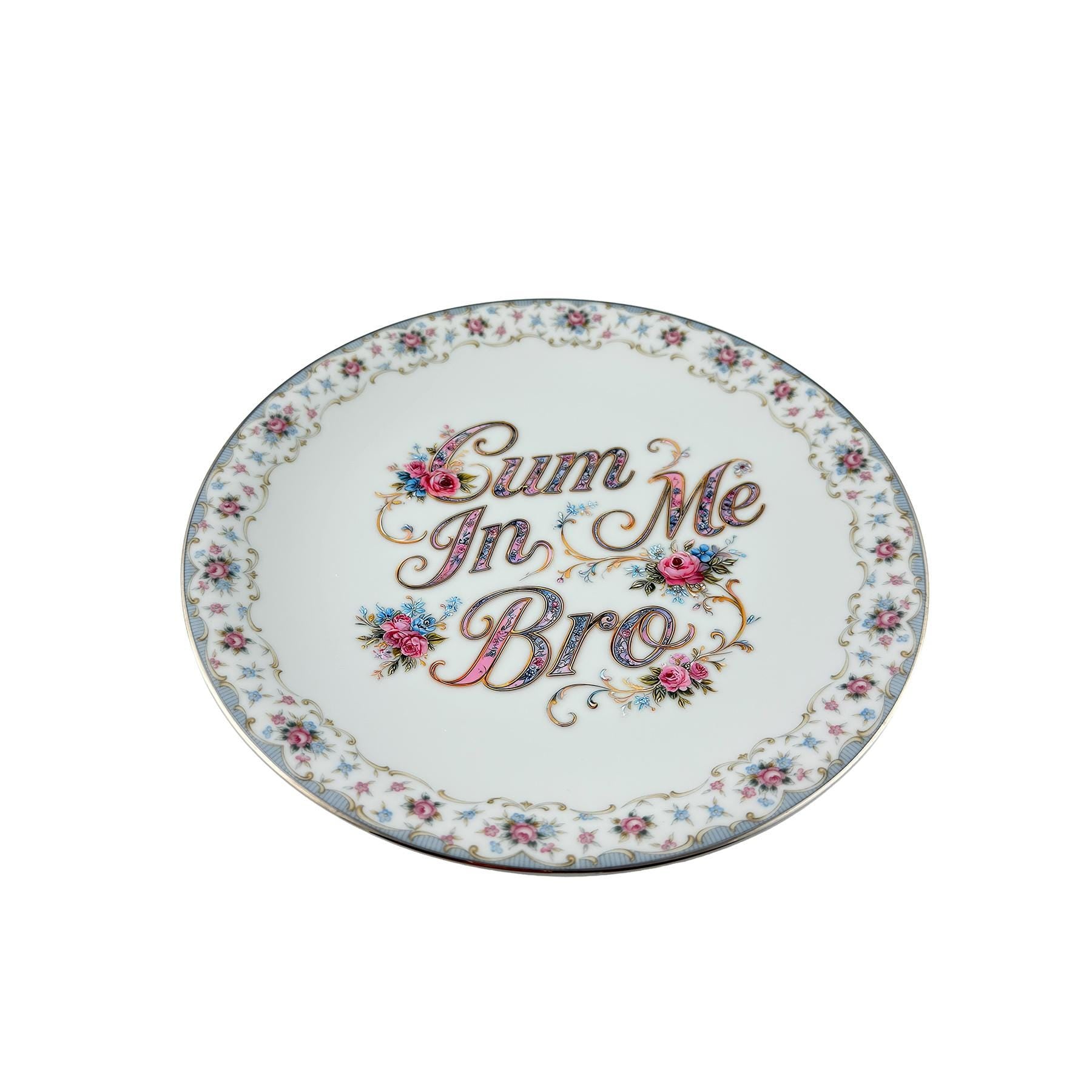 Cum In Me Bro Vintage Noritake Bloomfield 6042 Art Plate One-of-a-Kind Trophy Husband Decor