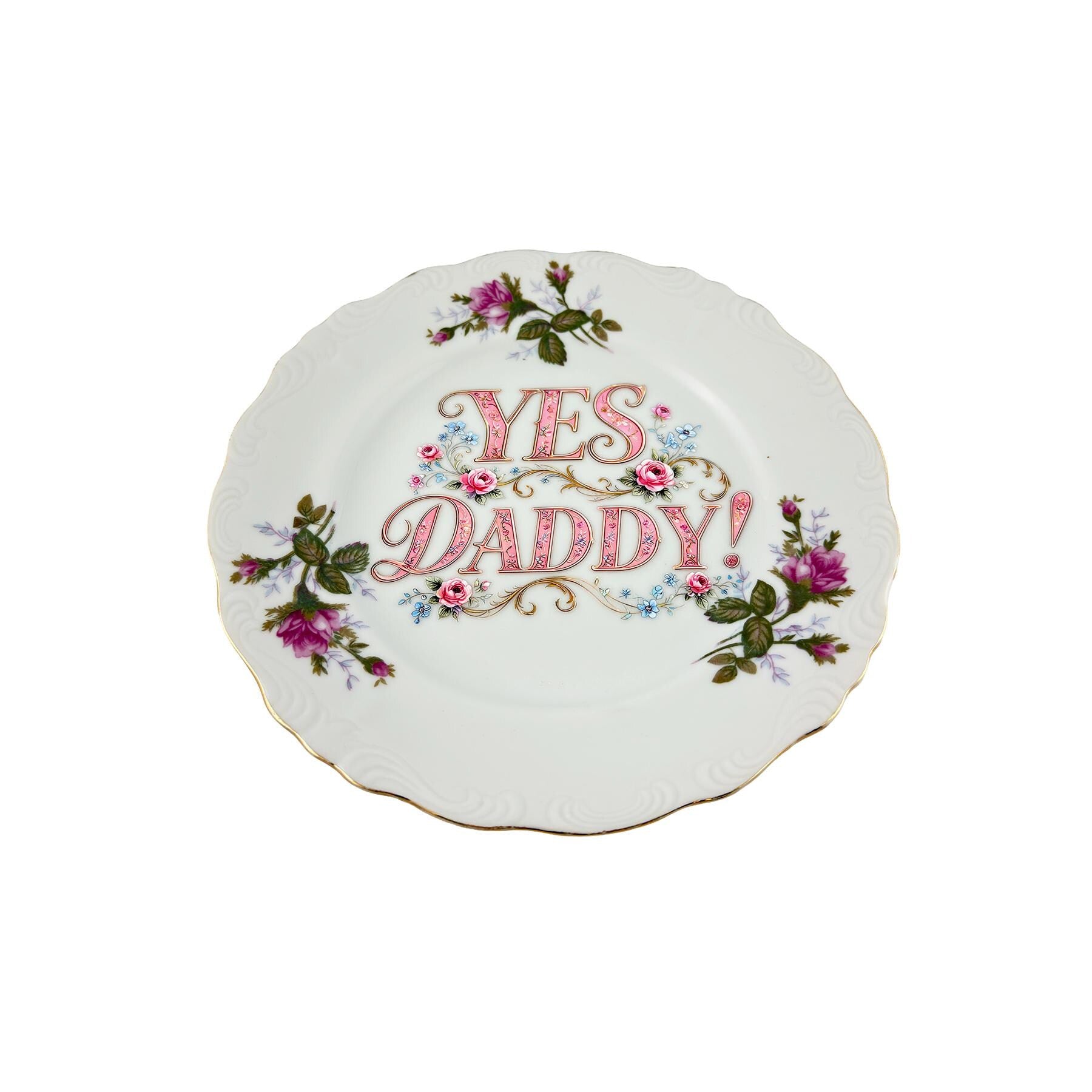 Yes Daddy Vintage China Art Plate 8" Round