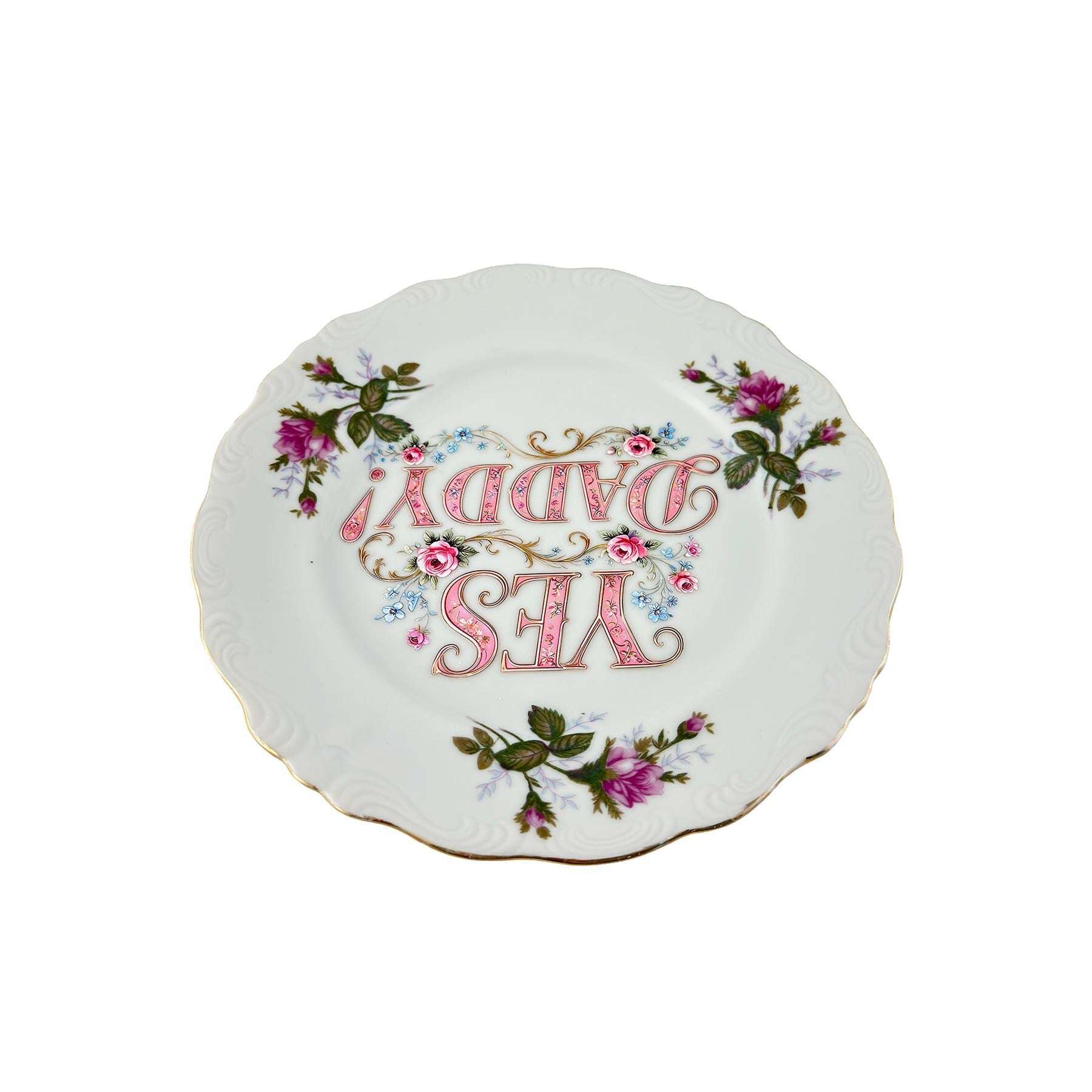Yes Daddy Vintage China Art Plate 8" Round