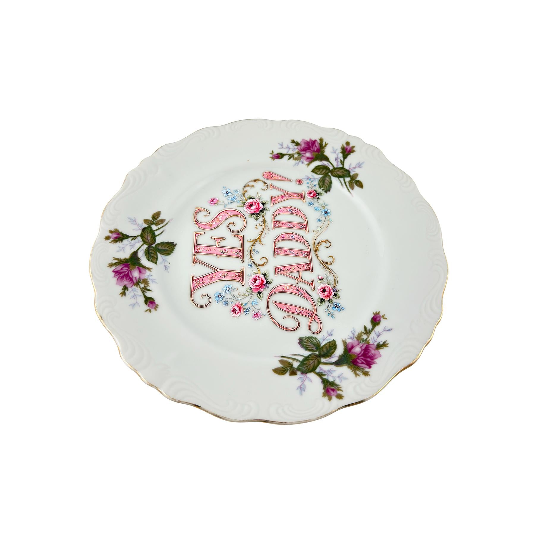 Yes Daddy Vintage China Art Plate 8" Round