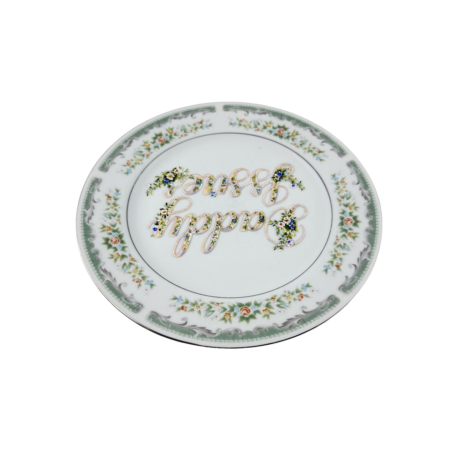 Daddy Issues Vintage China Plate Wall Home Decor One Of A Kind Art Plate Floral China Plate 10"