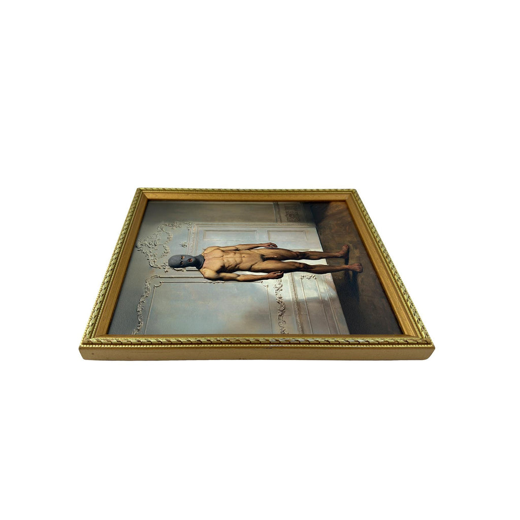 Anonymous in the Drawing Room Vintage Framed Original Male Nude Art Print 9"x11" MATURE NSFW