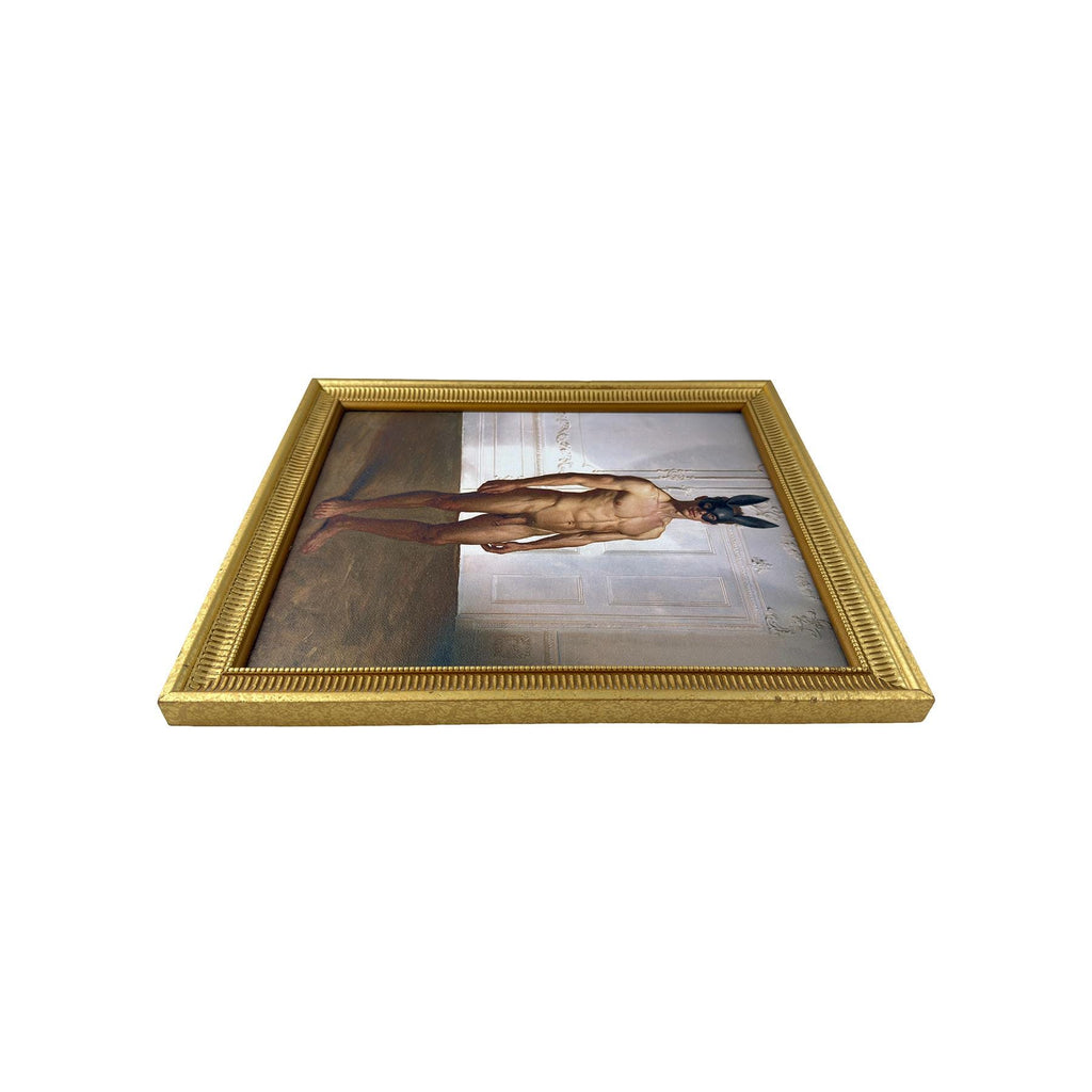 Uninvited to the Ball Original Male Nude Restored Vintage Frame 12"x14" Ready to Hang Wall Art MATURE NSFW