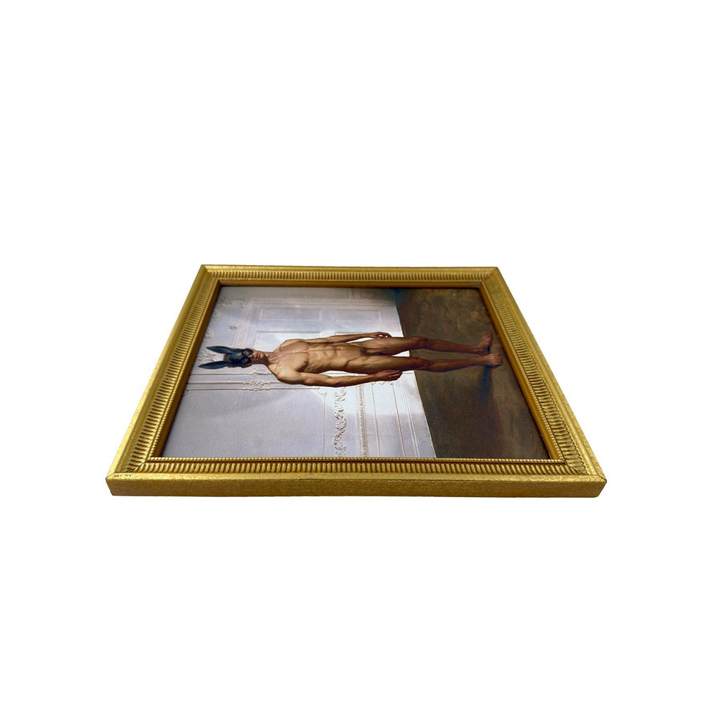Uninvited to the Ball Original Male Nude Restored Vintage Frame 12"x14" Ready to Hang Wall Art MATURE NSFW