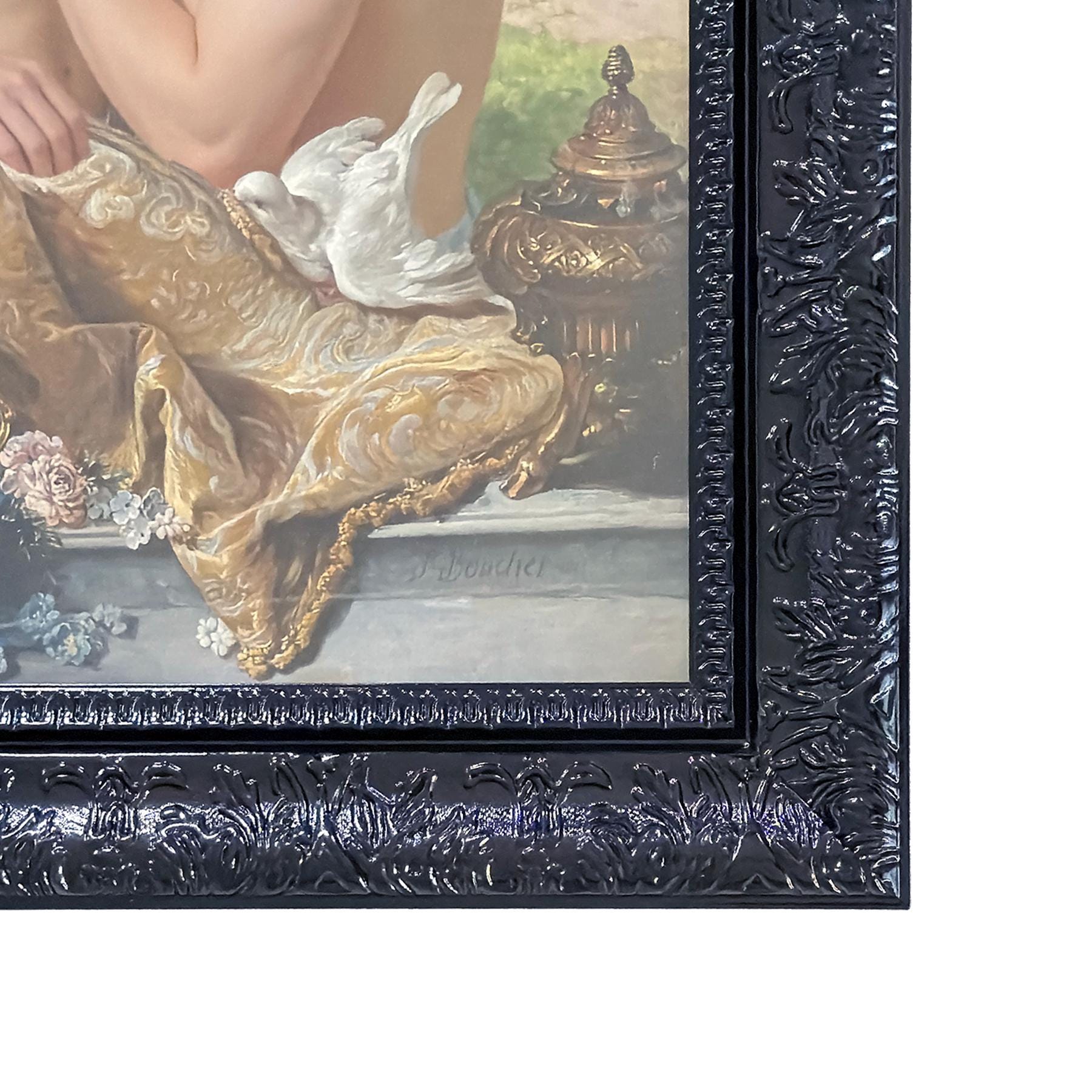 A Lover’s Embrace Framed Gay Male Nude Art, Queer Romantic Wall Decor, Classical Homoerotic Canvas Print, Gloss Black Frame, 20"x24"