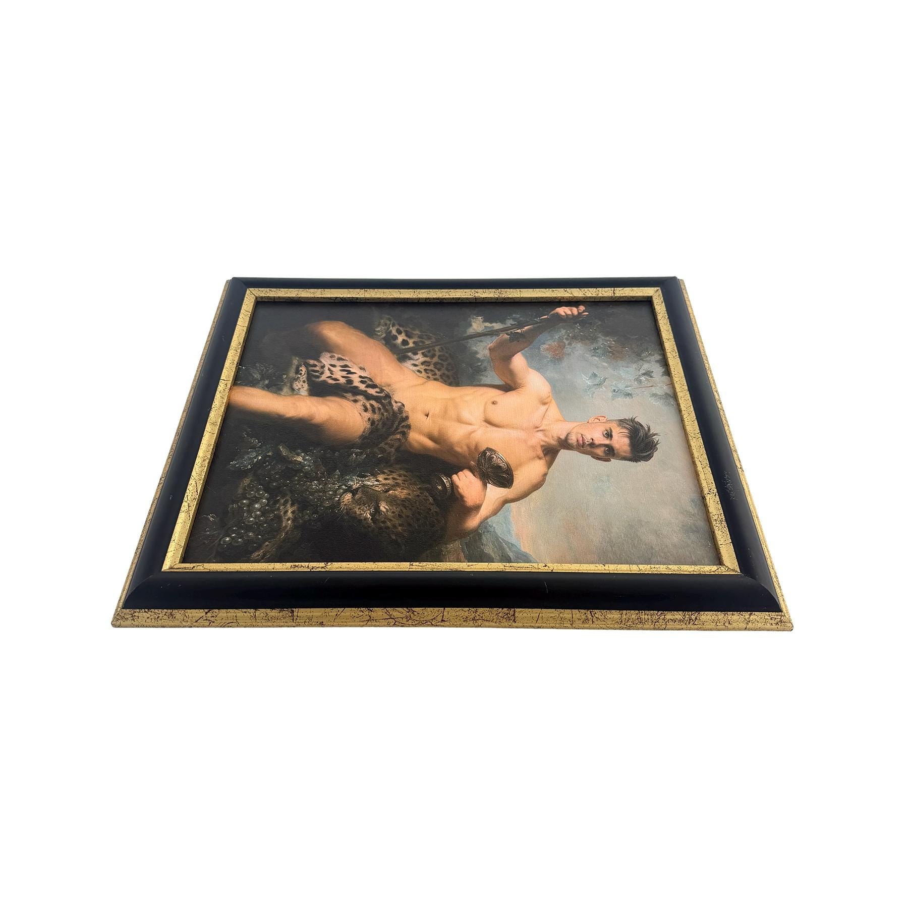 Triumph of Bacchus Original Art Work 11"x14" Vintage Upcycled Frame