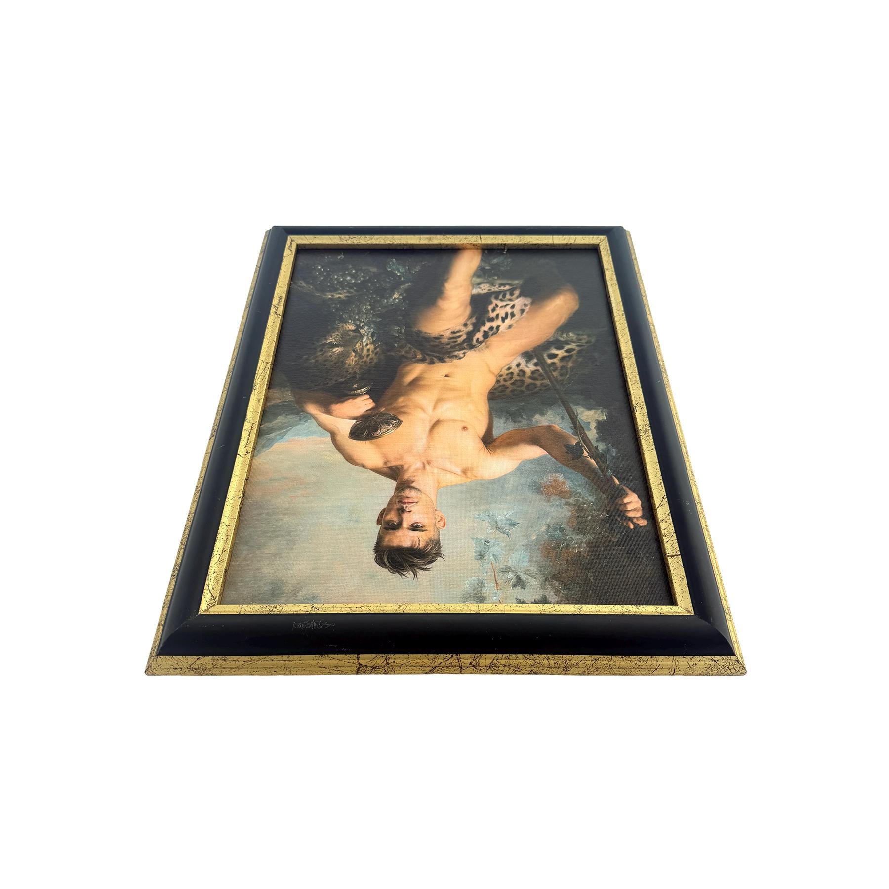 Triumph of Bacchus Original Art Work 11"x14" Vintage Upcycled Frame