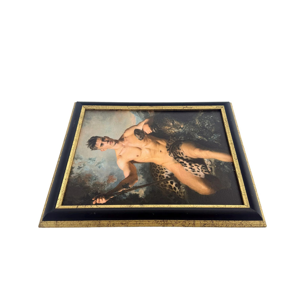 Triumph of Bacchus Original Art Work 11"x14" Vintage Upcycled Frame