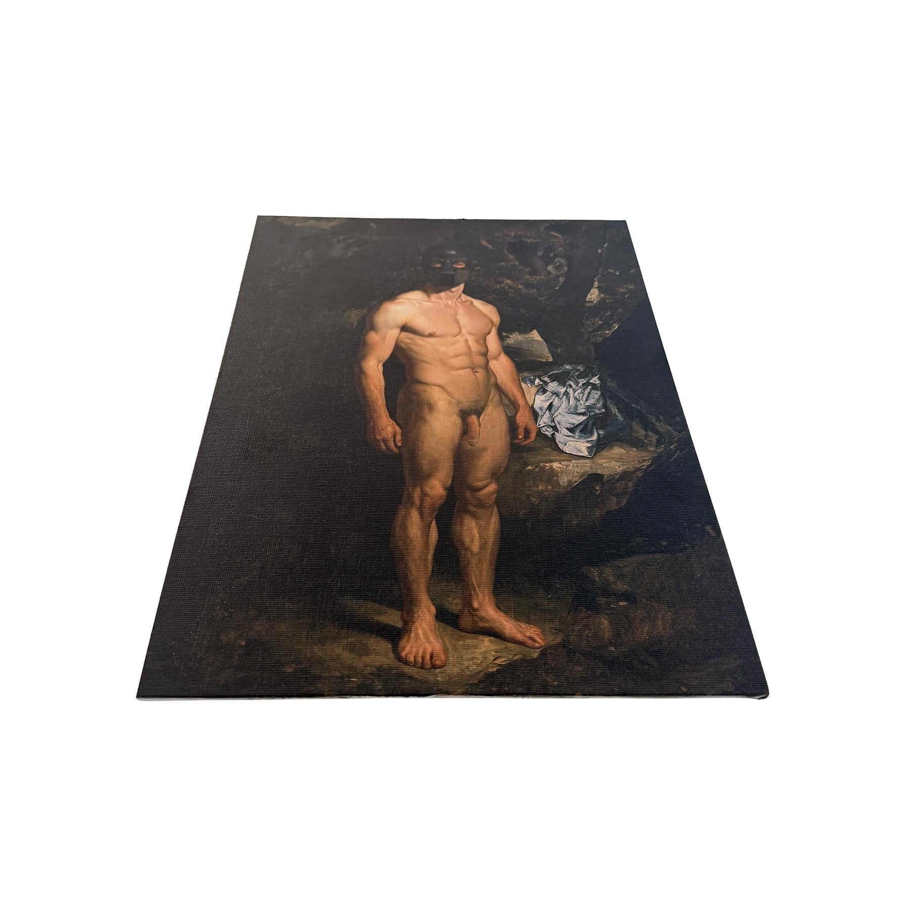 Fine Art Print Gay Kink & Puppy Play Classic Portrait style Pup Mask Canvas Board Art Print MATURE NSFW