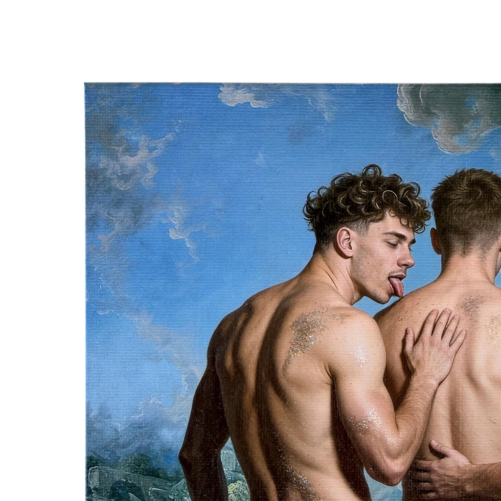 3 Muses Canvas Board Print, Male Nude Classical Art, Queer Wall Decor, Sexy Gay Art Print MATURE NSFW