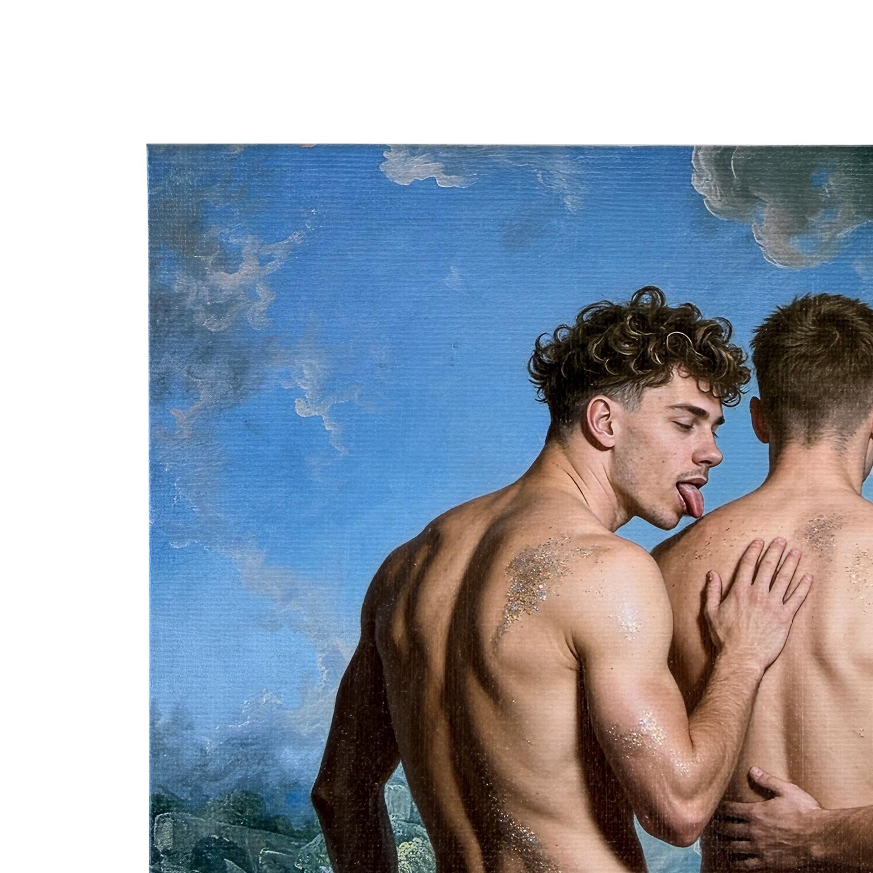 3 Muses Canvas Board Print, Male Nude Classical Art, Queer Wall Decor, Sexy Gay Art Print MATURE NSFW