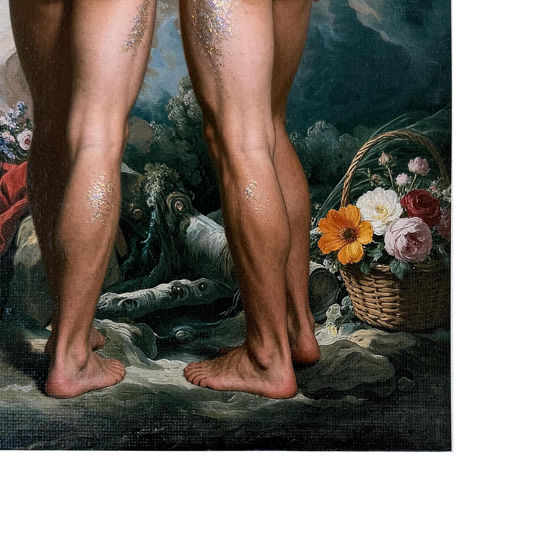 3 Muses Canvas Board Print, Male Nude Classical Art, Queer Wall Decor, Sexy Gay Art Print MATURE NSFW
