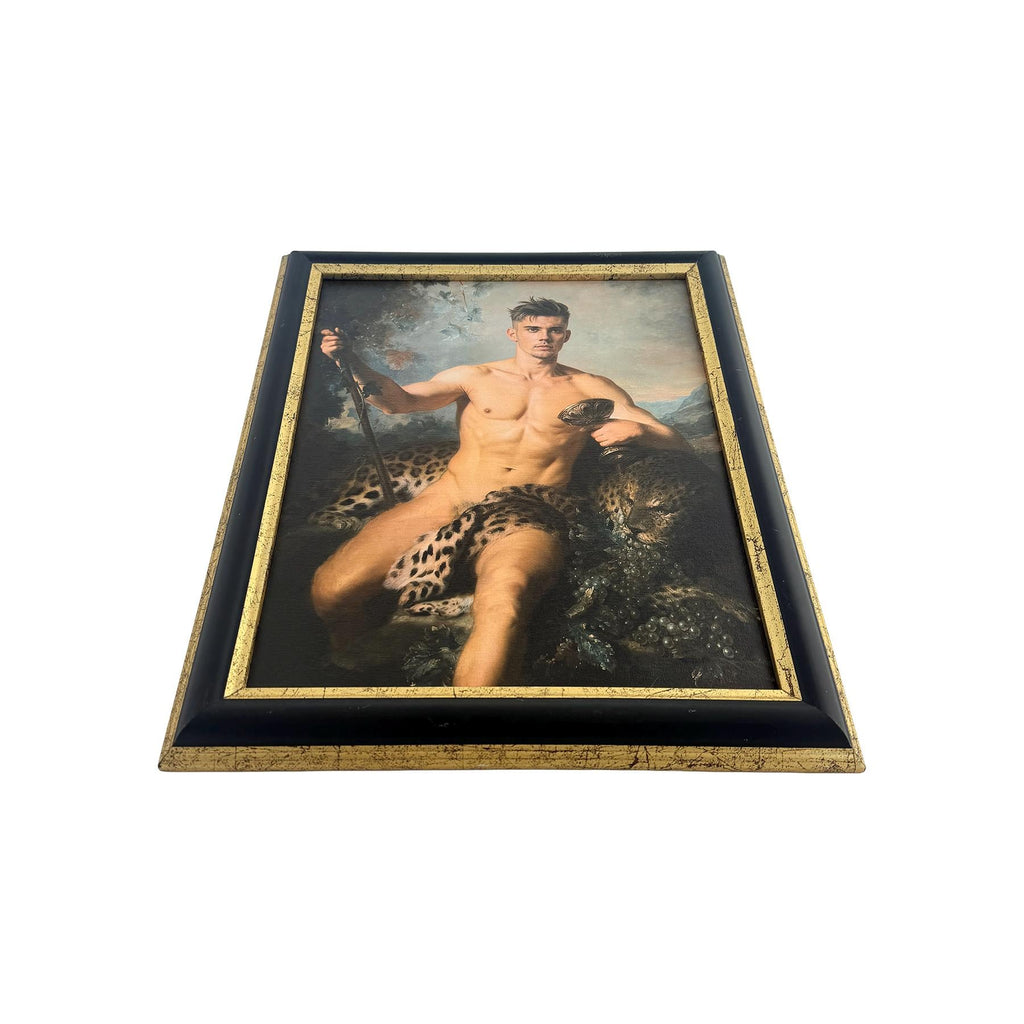 Triumph of Bacchus Original Art Work 11"x14" Vintage Upcycled Frame