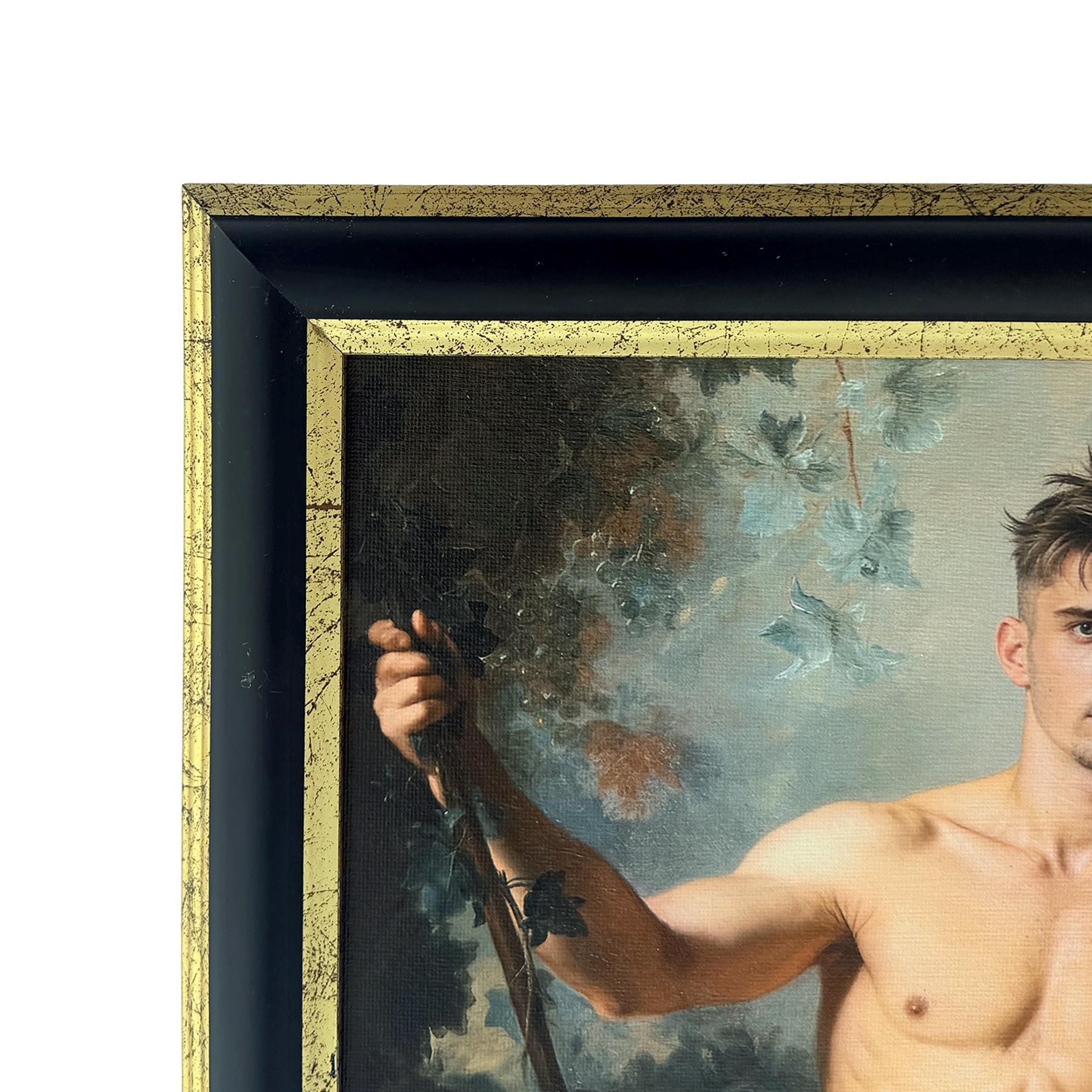 Triumph of Bacchus Original Art Work 11"x14" Vintage Upcycled Frame