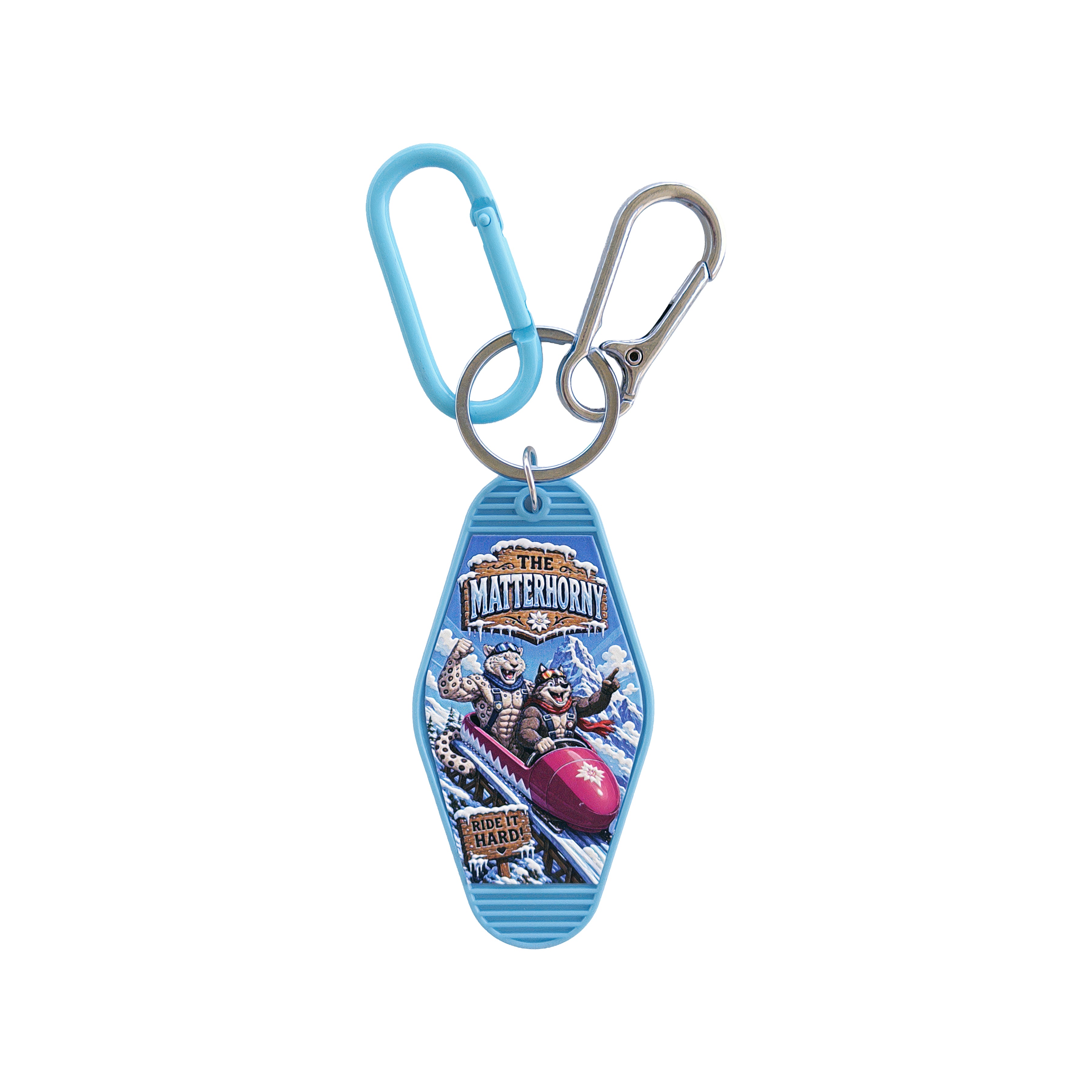 The Matterhorny Bag Charm Stainless Steel Carabiner and Matching Color Clip